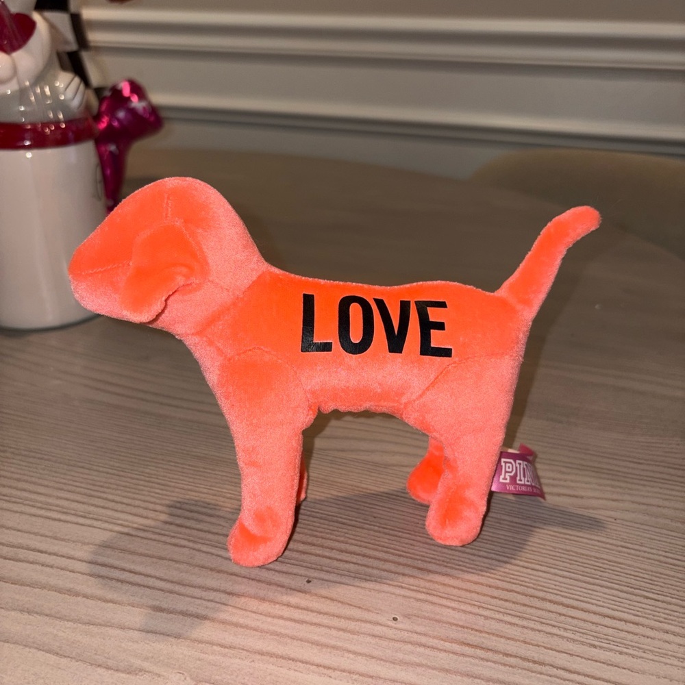 Pink Victoria Secret Orange Velour Puppy - Picture 2 of 3